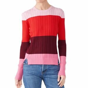Tome Merino Wool Blend Colorblock sweater pink - 8